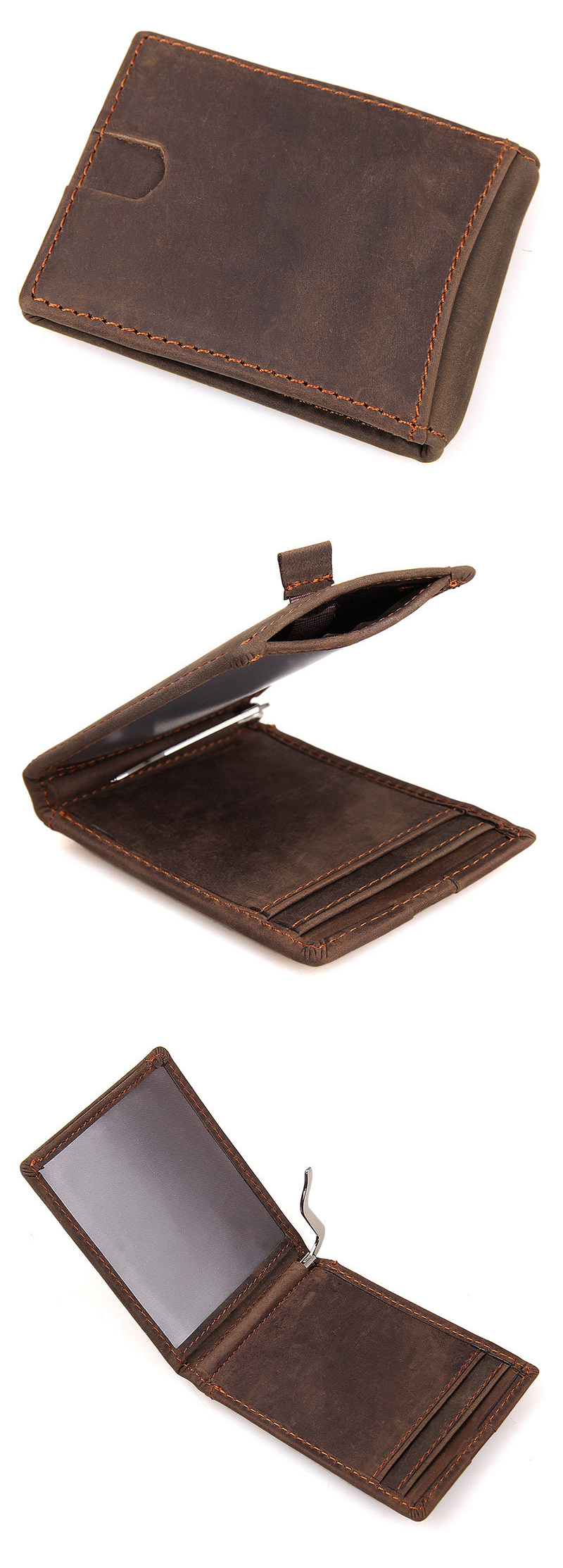 leather money clip wallet