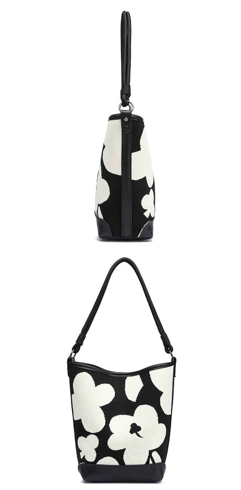 Hot Selling Flyknit Fabric Bucket Shoulder Bag for Lady