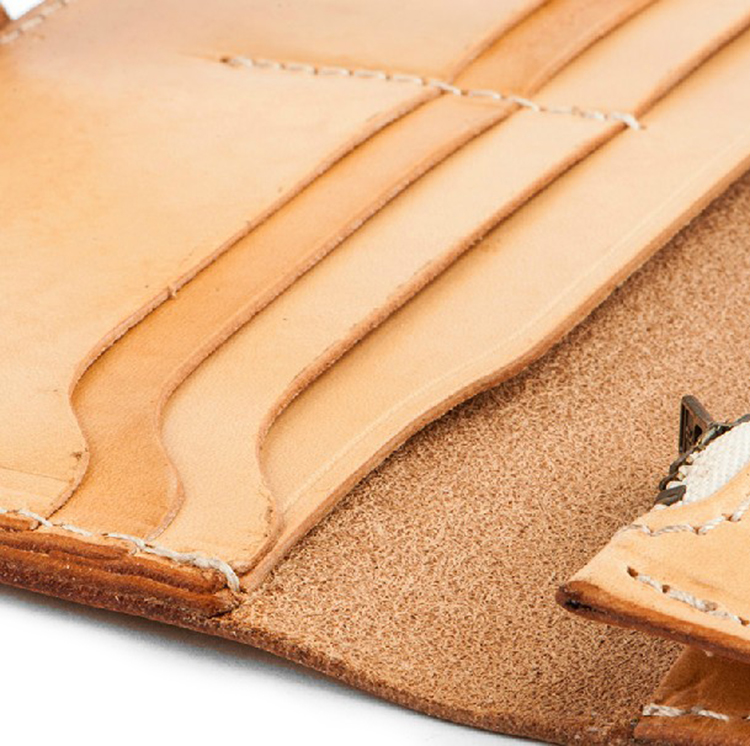 Newest design Japanese style vegetable tanned leather travel wallet for men