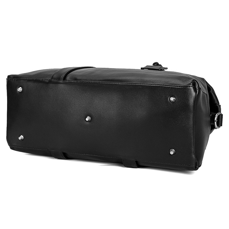 Custom design high quality black nappa leather travel bag genuine leather duffle bag for men