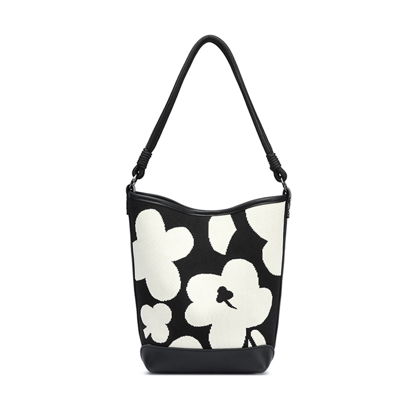 Hot Selling Flyknit Fabric Bucket Shoulder Bag for Lady
