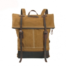 Newest design vintage canvas backpack custom logo for university students