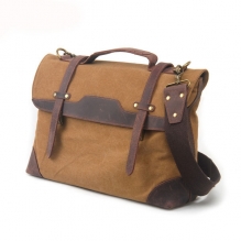 European vintage style custom canvas leather cross body messenger shoulder bag tatical for men