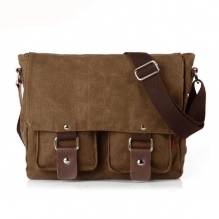Daily use 16 Oz canvas men two sided over the shoulder bag