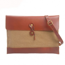 Factory price good quality canvas leather envelop clutch document bag