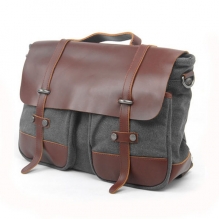 Custom design thick canvas genuine leather 12.5 inch computer laptop bag