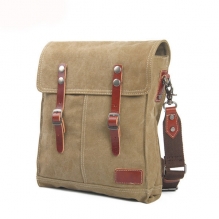 Professional oem odm good quality canvas leather bike messenger bag for men