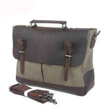 High end genuine leather canvas crossbody shoulder laptop bags 2015