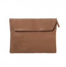 Big brand high end vintage style full grain leather clutch bag