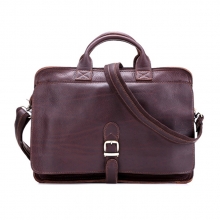 Durable vintage real leather shoulder briefcase bag for men