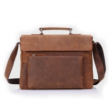 Wholesale price oem brand mens crazy horse leather messenger bag