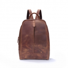 Daily use handmade crazy horse leather school backpack bag