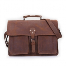 Hot sale vintage leather business travel briefcase bag for men