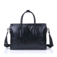 2016 high end italy black leather business travel bag for men