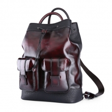 2017 daily use outdoor large capacity vintage leather backpack with tote