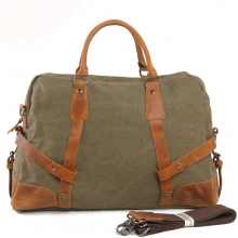 Newest design high end thick canvas leather polo classic foldable car seat travel bag
