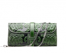 Chinese style custom handmade leather purses wallets for women