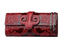 High quality Chinese style small genuine leather clutch purses for ladies