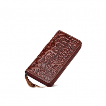 High quality good price handmade leather zipper travel wallets