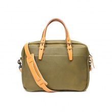 2016 classical design olive real leather shoulder briefcase for business