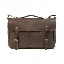 Customer design brown genuine leather bike sport messenger bag