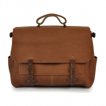 High end vintage tan real leather mens shoulder messenger bags