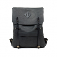 Good quality best selling men black leather school backpack bag