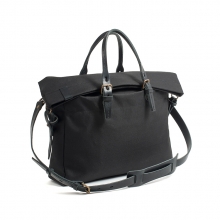 New season fashionable waterproof black canvas tote business bag with shoulder strap