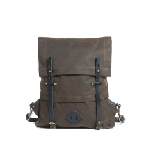 2017 vintage design dark khaki canvas laptop backpack for teens