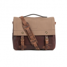 New design daily use vintage leather with canvas messenger bag laptop bag 