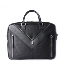 Branded design good quality black canvas with leather briefcase for business men