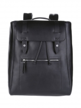High end fashion urban design black leather backpack for men