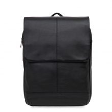 2017 Newest fashion design good quality black leather backpack for men