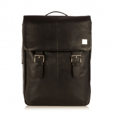 Good quality popular design daily use black leather laptop backpack for men