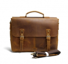 2017 manufacturer low price good quality italy crazy horse leather messenger briefcase bag