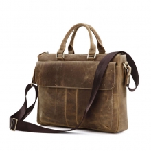 China factory wholesale brown leather business laptop bag briefcase for man