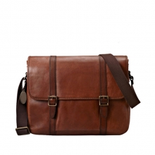 Big branded vintage design top layer leather messenger bag for men