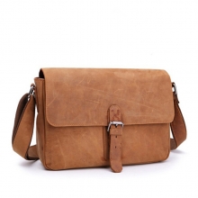 China factory price men college student real leather shoulder bag handbag