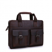 2016 European style good quality real leather lawyer briefcase bag