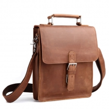 2016 new design tan leather sport bike messenger bag for boys