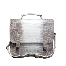 Good quality luxury design white real crocodile leather messenger bag for men