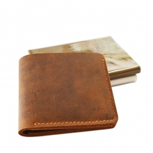 2017 Good quality men's vintage crazy horse leather card wallet