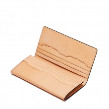 Low price vintage style ladies pars hand vegetable tanned leather woman wallet