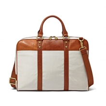 Big brand fashionable design trendy canvas leather business laptop bag briefcase for man