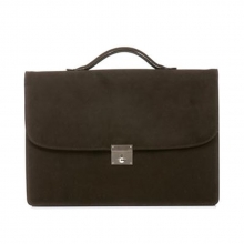 Luxury high end real leather lawyer briefcase with lock for men