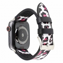 Factory price new design leopard pattern leather watch bands 38mm apple watch straps