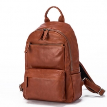 Fashion designer bag vintage brown leather school backpack leather student backpack for men
