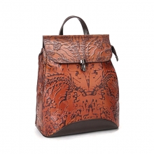 Newest design good quality retro style genuine leather handbag leather backpack for women