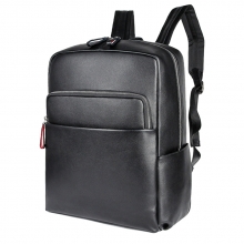 China factory price good quality daily use genuine leather backpack black leather laptop backpack men