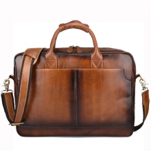 Factory Price Good Quality OEM Design Laptop Bag Vintage Brown Leather document bags